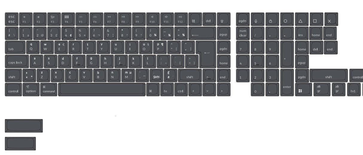 ISO Shine-Through ABS OSA Full Set Keycap Set