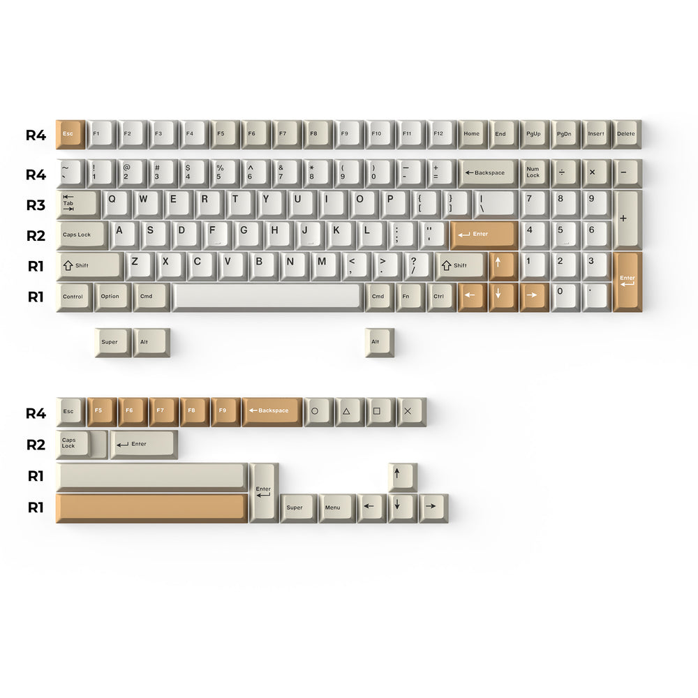Cherry Profile Double - Shot PBT Full Set Keycaps - Camel
