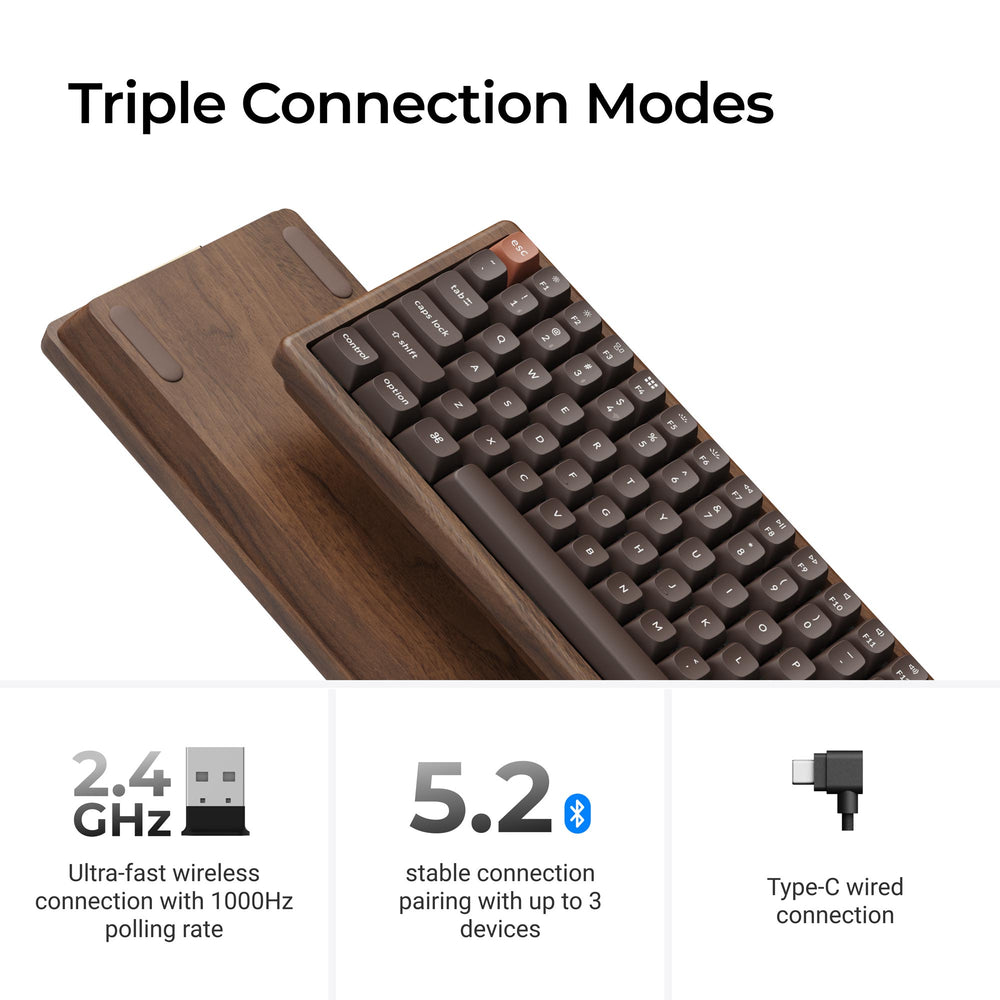 Keychron K2 HE Wireless Magnetic Switch Custom Keyboard (All-Wood Special Edition) (US ANSI Layout)