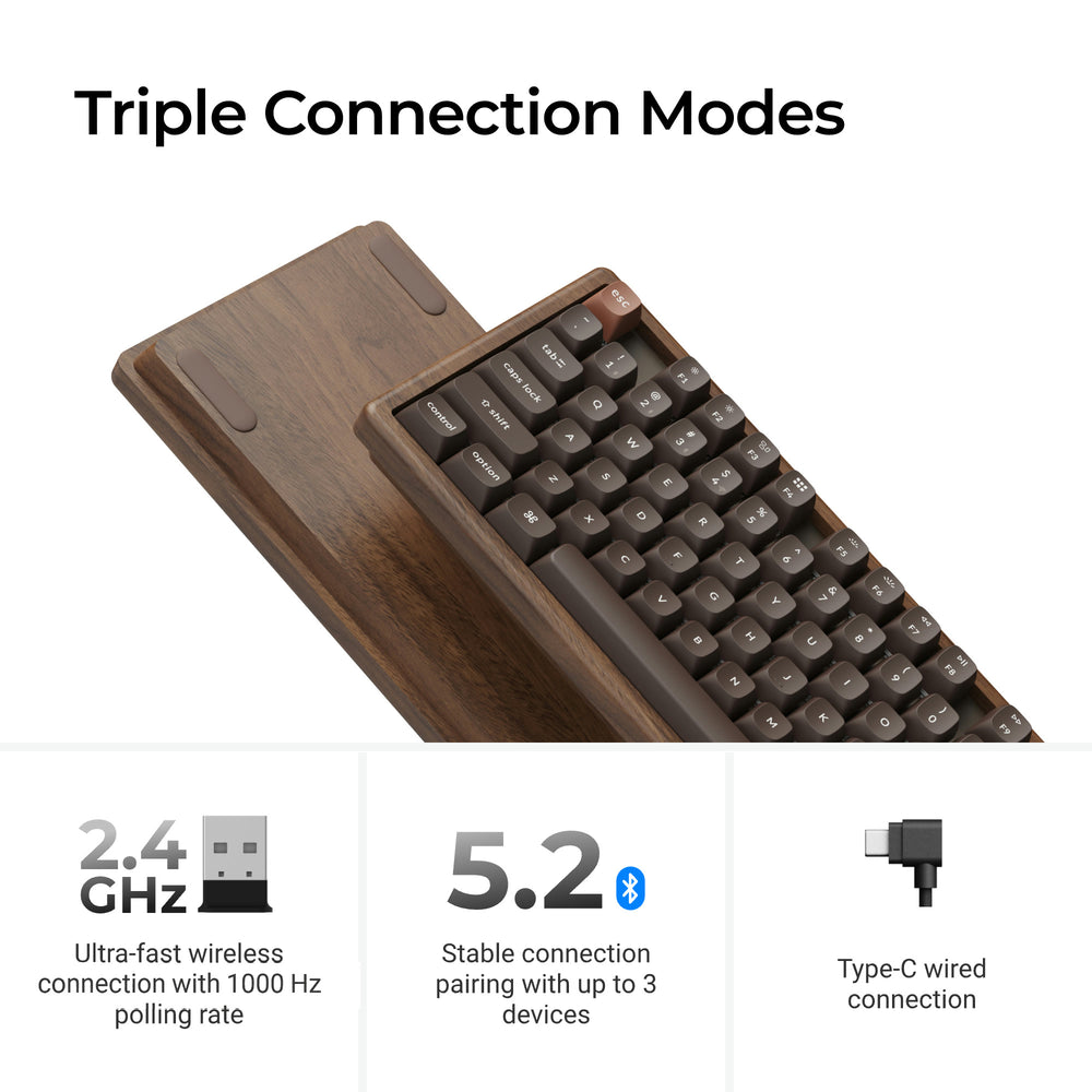 Keychron K8 HE Wireless Magnetic Switch Custom Keyboard - All-Wood Special Edition (US ANSI Layout)