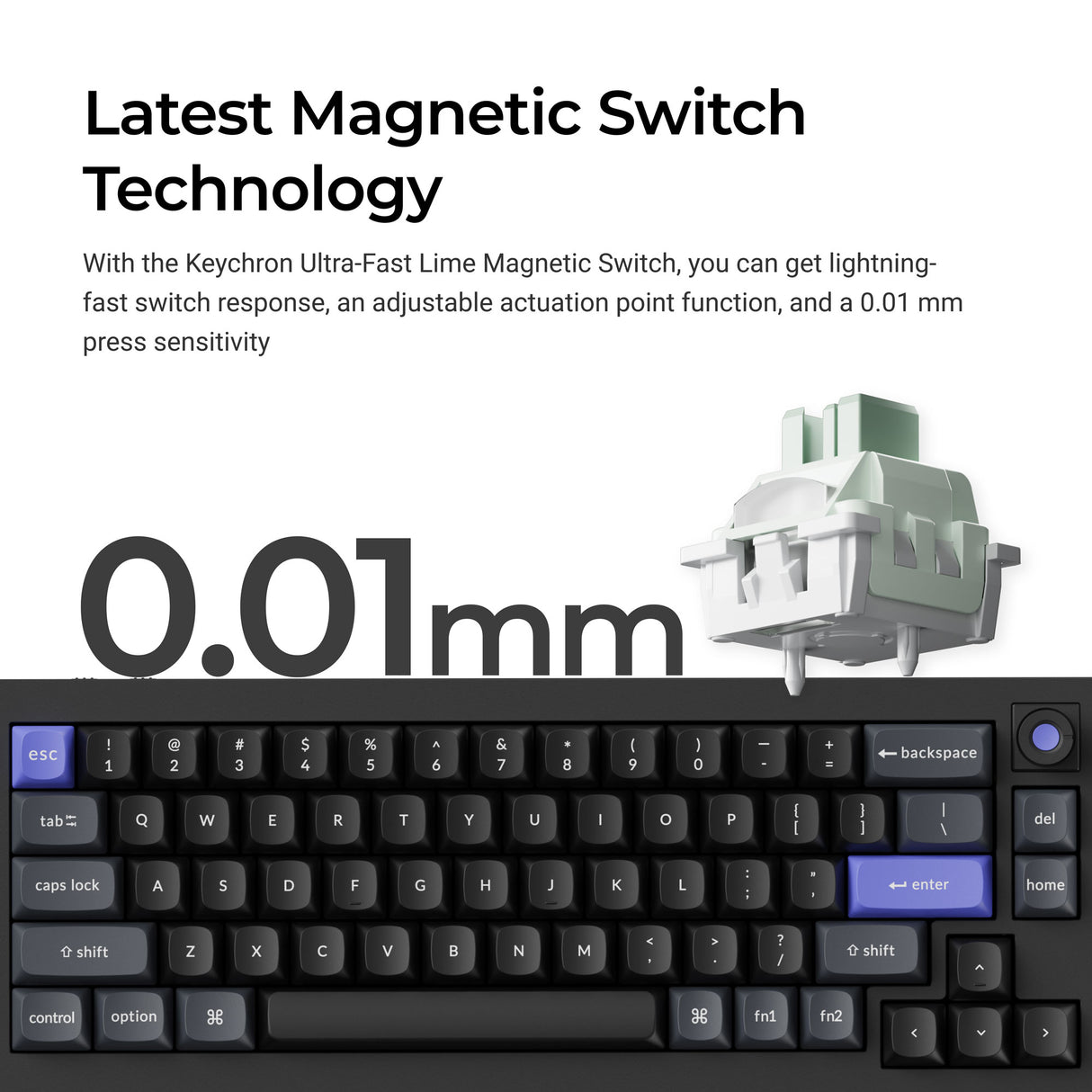 Keychron Q2 HE 8K Wired Magnetic Switch Keyboard (US ANSI Layout)