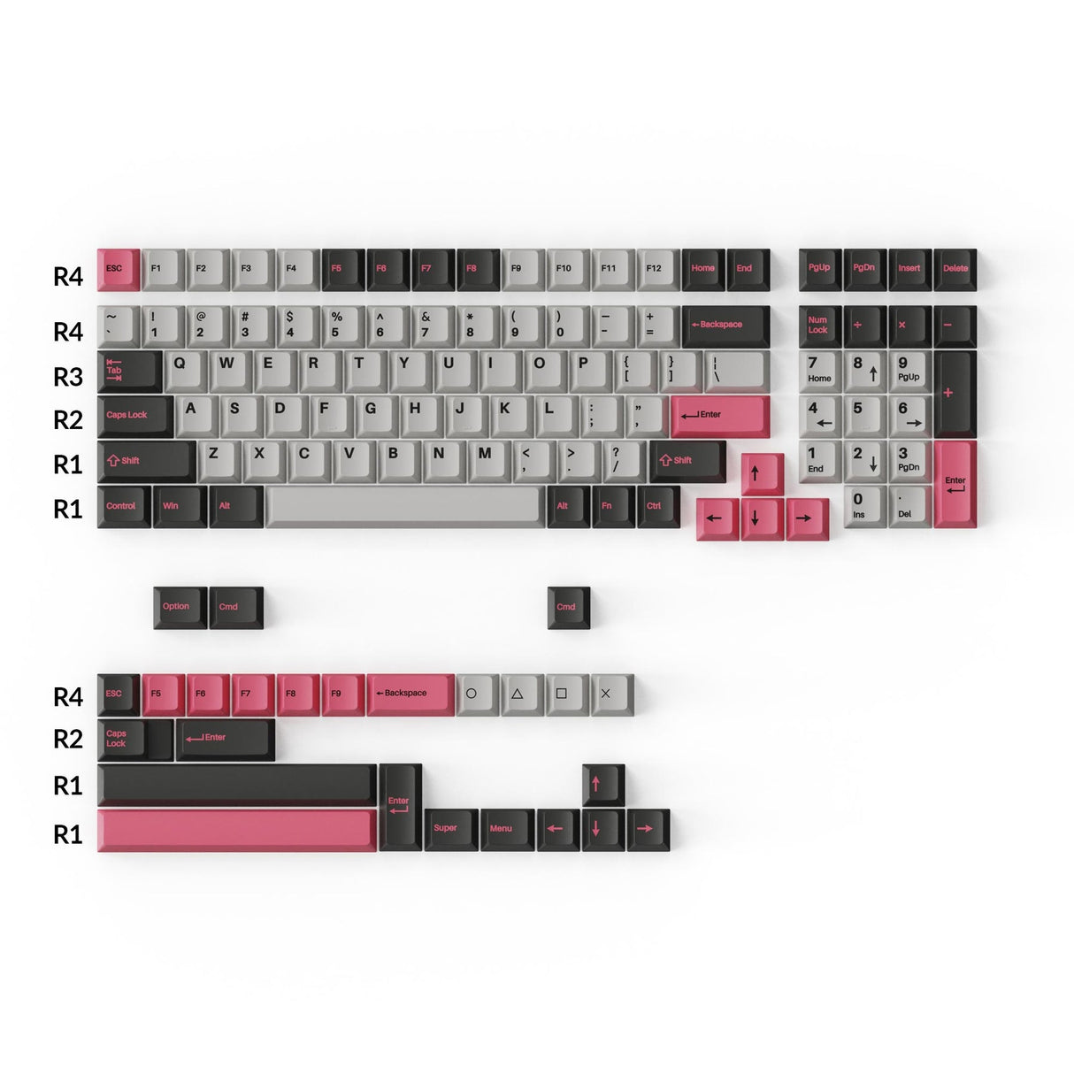 Cherry Profile Double - Shot PBT Full Set Keycaps - Dolch Pink