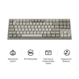 Keychron C1 Pro 8K QMK Wired Custom Mechanical Keyboard (US ANSI Layout)