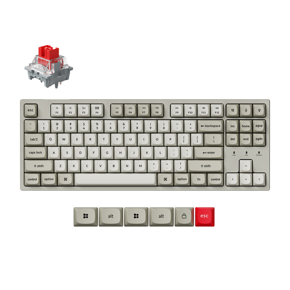 Keychron C1 Pro 8K QMK Wired Custom Mechanical Keyboard (US ANSI Layout)