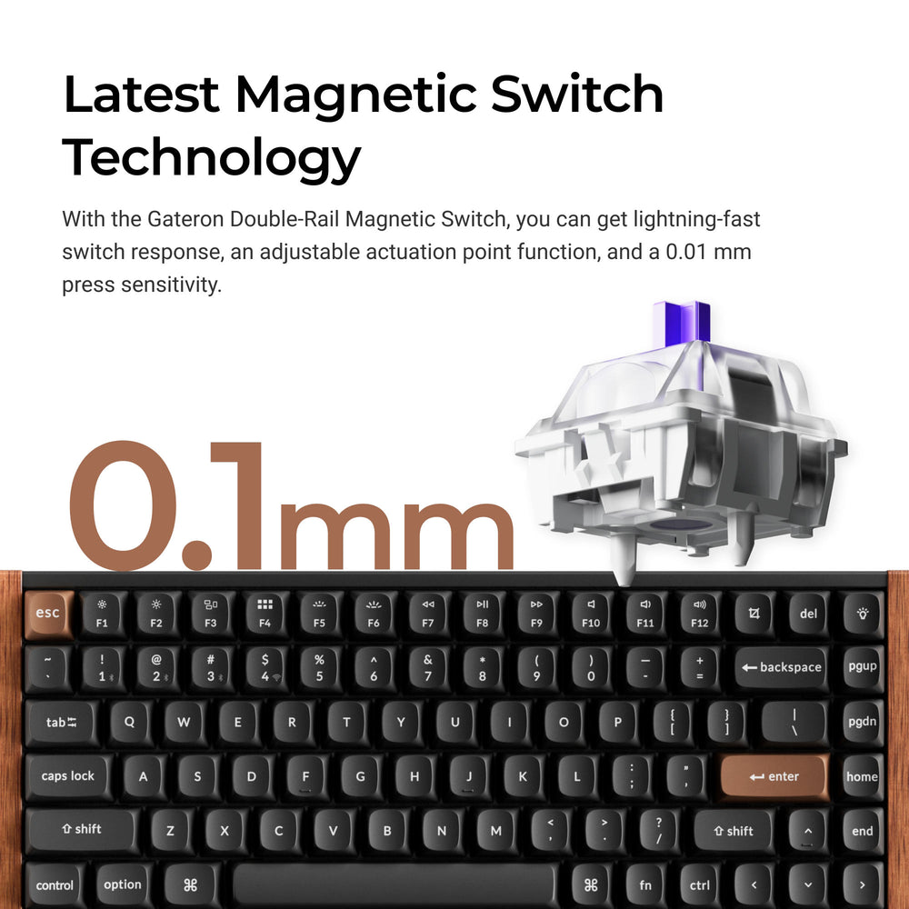 Combo: Keychron K2 HE Wireless Custom Keyboard + Silicone Palm Rest