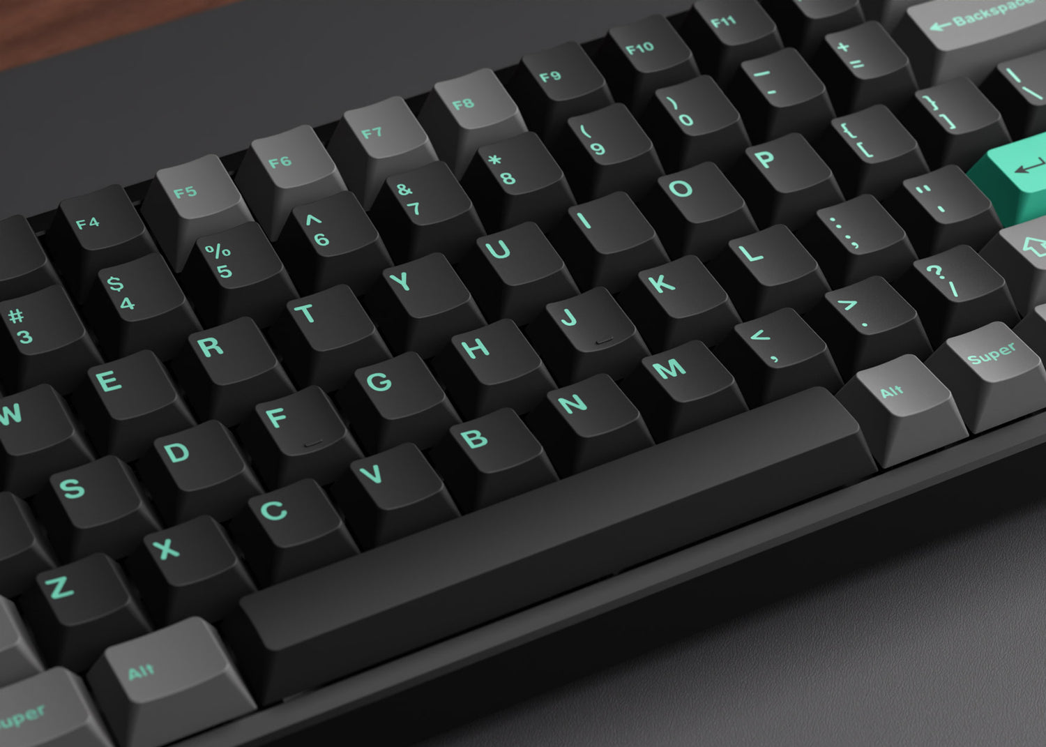 Cherry Profile Double - Shot PBT Full Set Keycaps - Hacker Mint