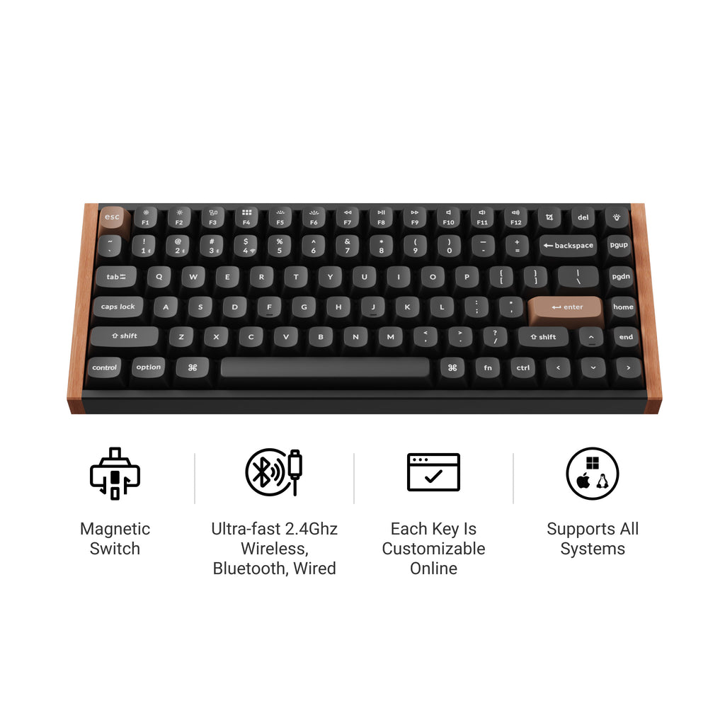 Combo: Keychron K2 HE Wireless Custom Keyboard + Silicone Palm Rest