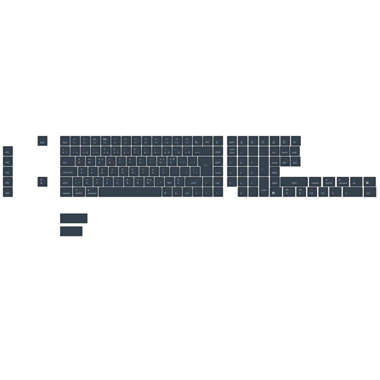 ISO Shine-Through ABS OSA Full Set Keycap Set