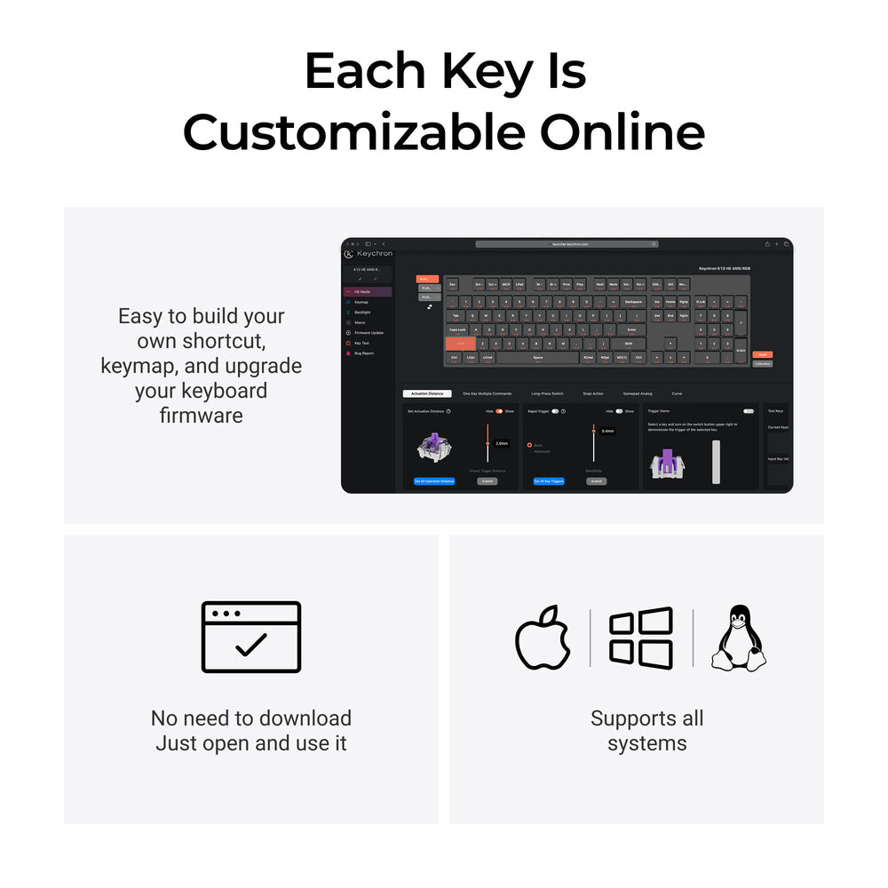 Keychron K10 HE Wireless Magnetic Switch Custom Keyboard (US ANSI Layout)