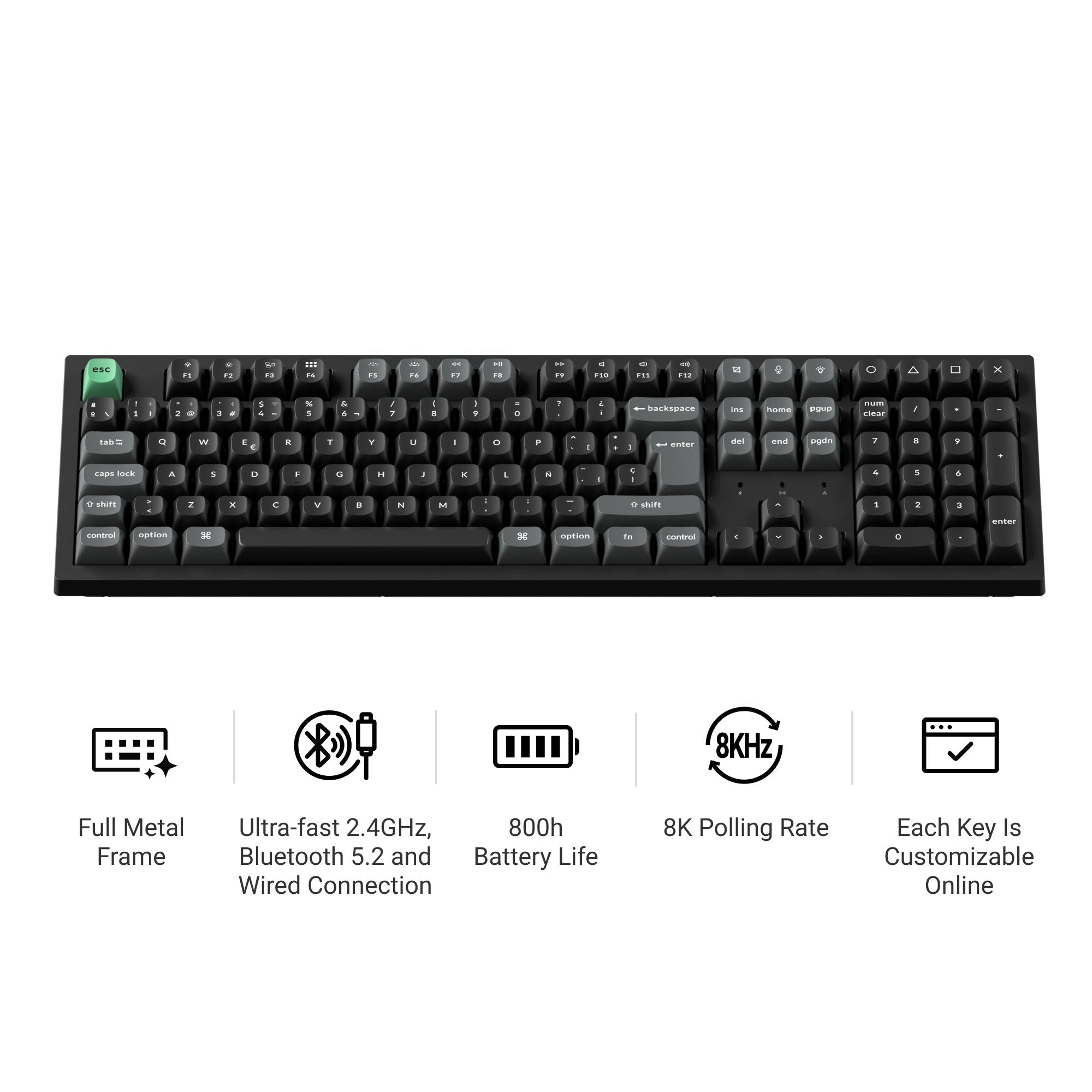 Keychron K10 Ultra 8K Wireless Custom Mechanical Keyboard ISO Layout Collection