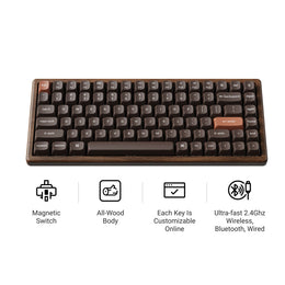 Keychron K2 HE Wireless Magnetic Switch Custom Keyboard (All-Wood Special Edition)  (US ANSI Layout)