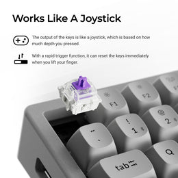 Keychron K2 HE Wireless Magnetic Switch Custom Keyboard - Concrete Edition (US ANSI Layout)