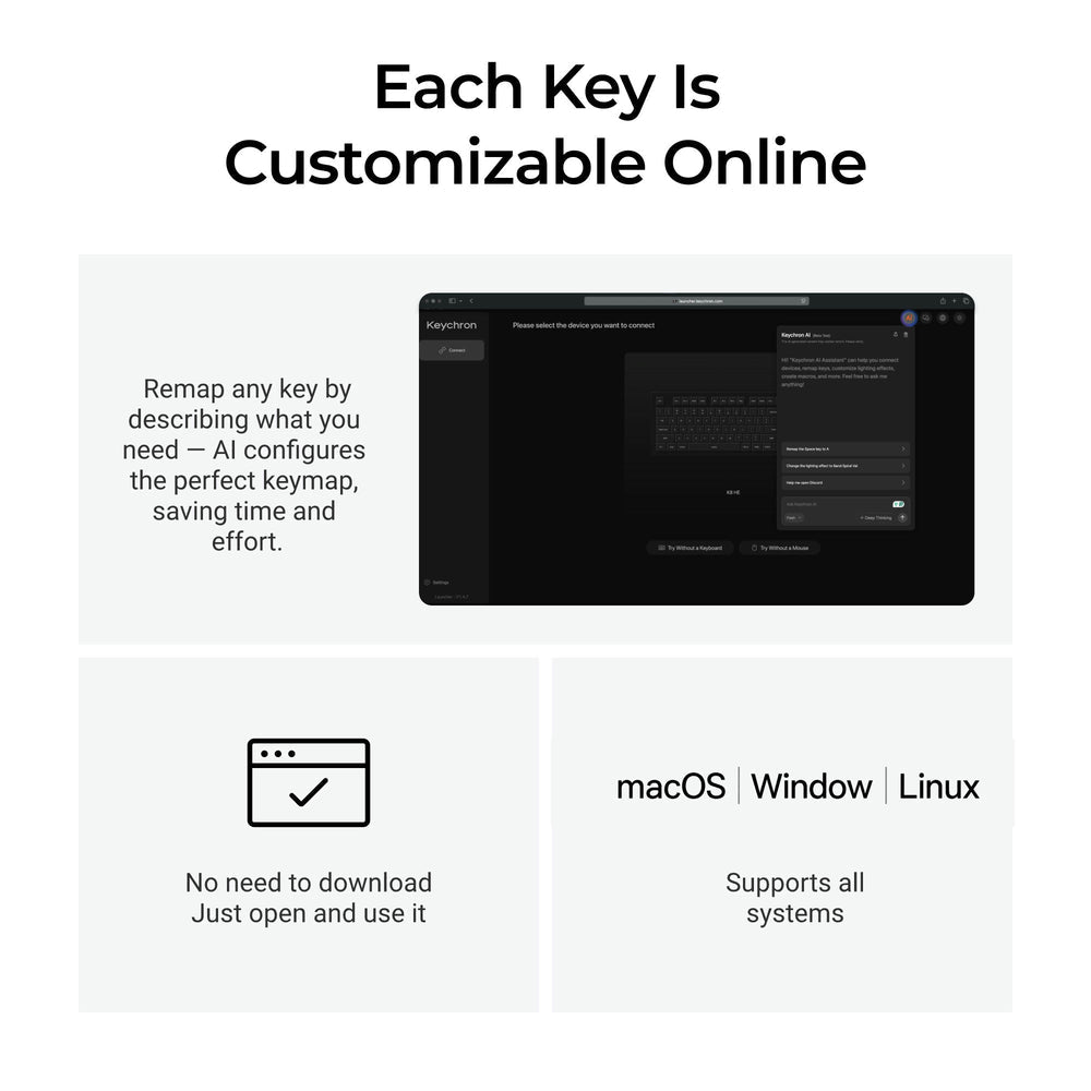 Keychron K8 HE Wireless Magnetic Switch Custom Keyboard - All-Wood Special Edition (US ANSI Layout)