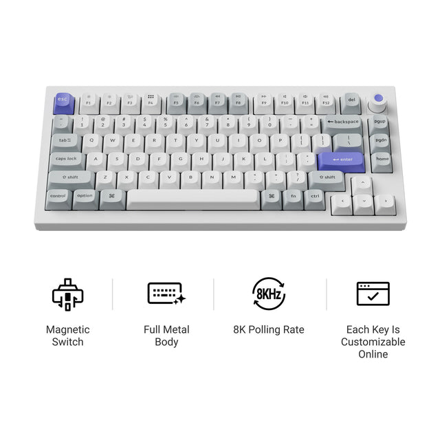 Keychron Q1 HE 8K Magnetic Switch Wired Keyboard (US ANSI Layout)