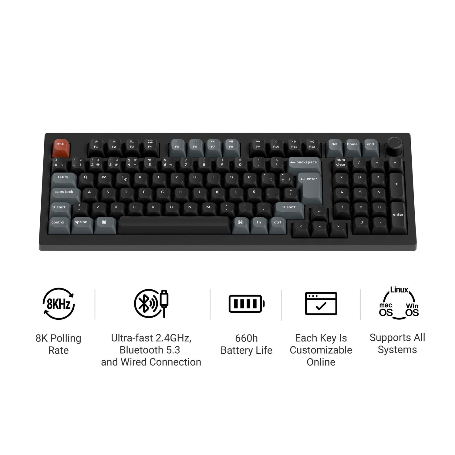 Keychron V5 Ultra 8K Wireless Custom Mechanical Keyboard ISO Layout Collection