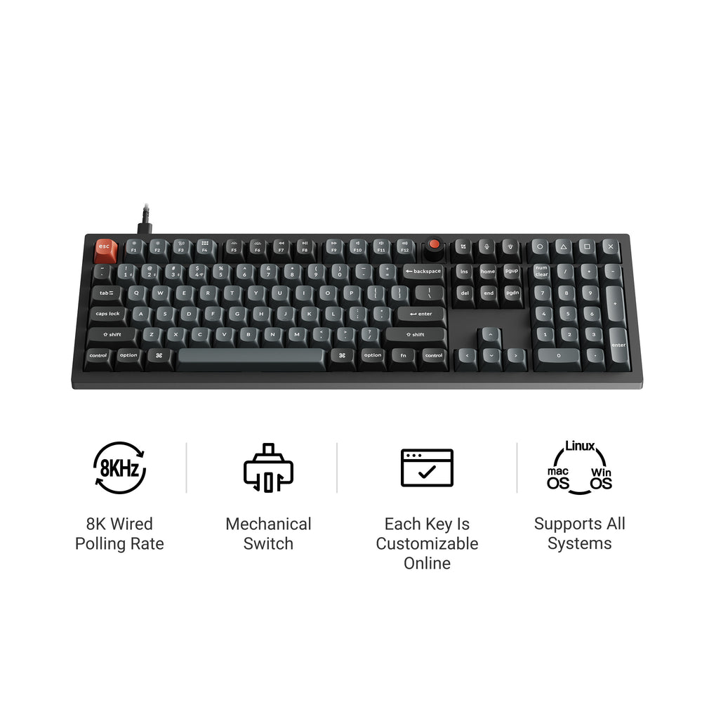 Keychron V4 Max QMK/VIA Wireless Custom Mechanical Keyboard (US
