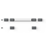 Cherry Profile Double - Shot PBT Full Set Keycaps - Grey, White, and Blue