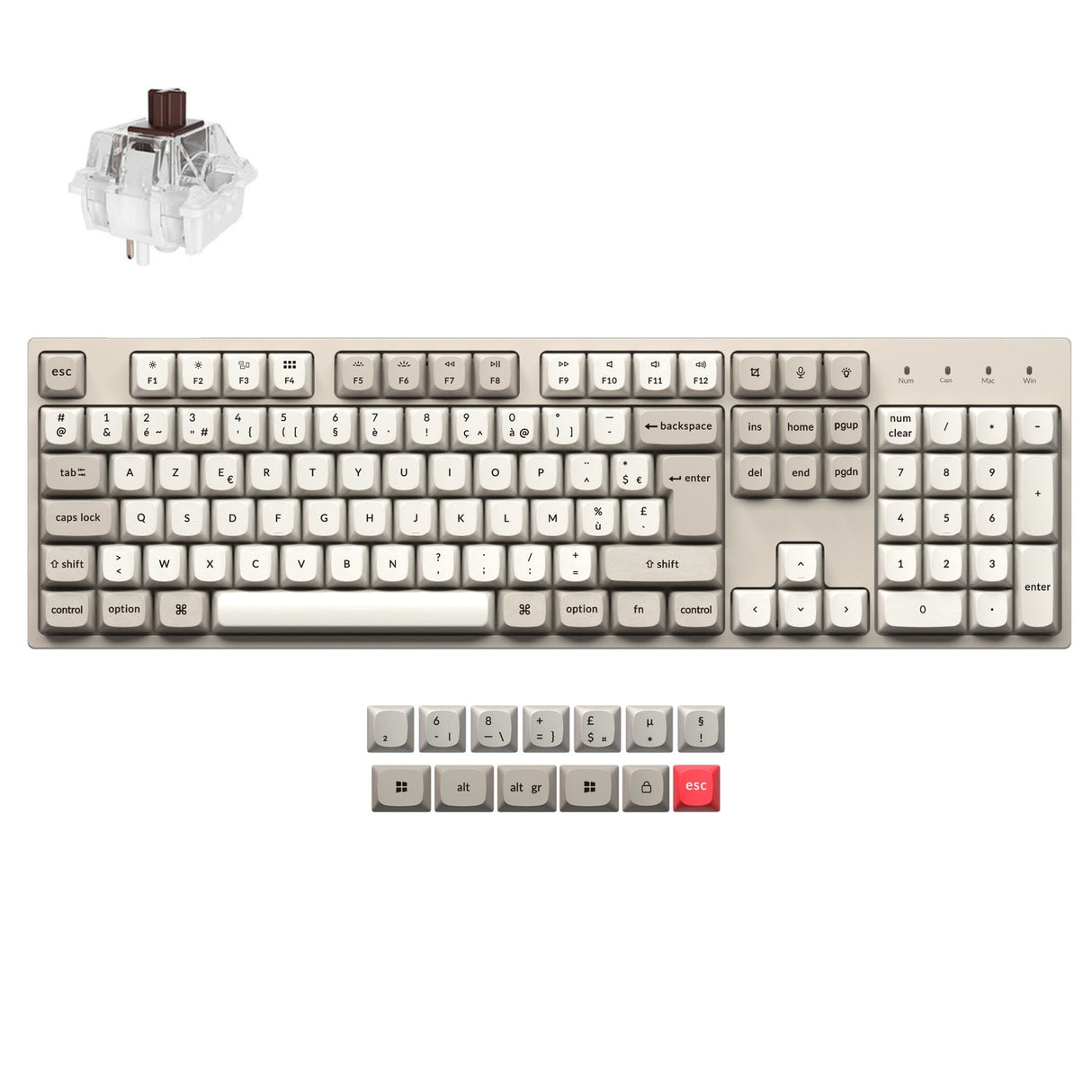 Keychron C2 Pro 8K QMK Wired Custom Mechanical Keyboard ISO Layout Collection