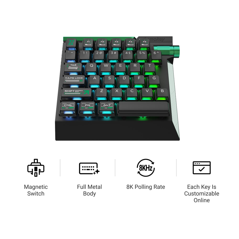 Lemokey L0 HE One Handed Magnetic Switch Gaming Keyboard