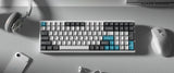 Cherry Profile Double - Shot PBT Full Set Keycaps - Grey, White, and Blue