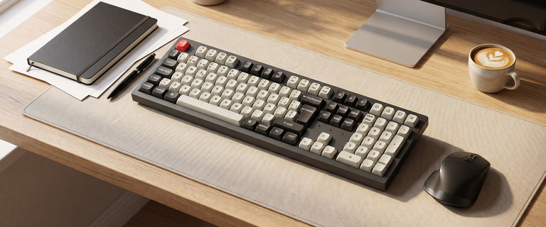 ISO Layout Profile Dye-Sub PBT Full Keycap Set - Black and White