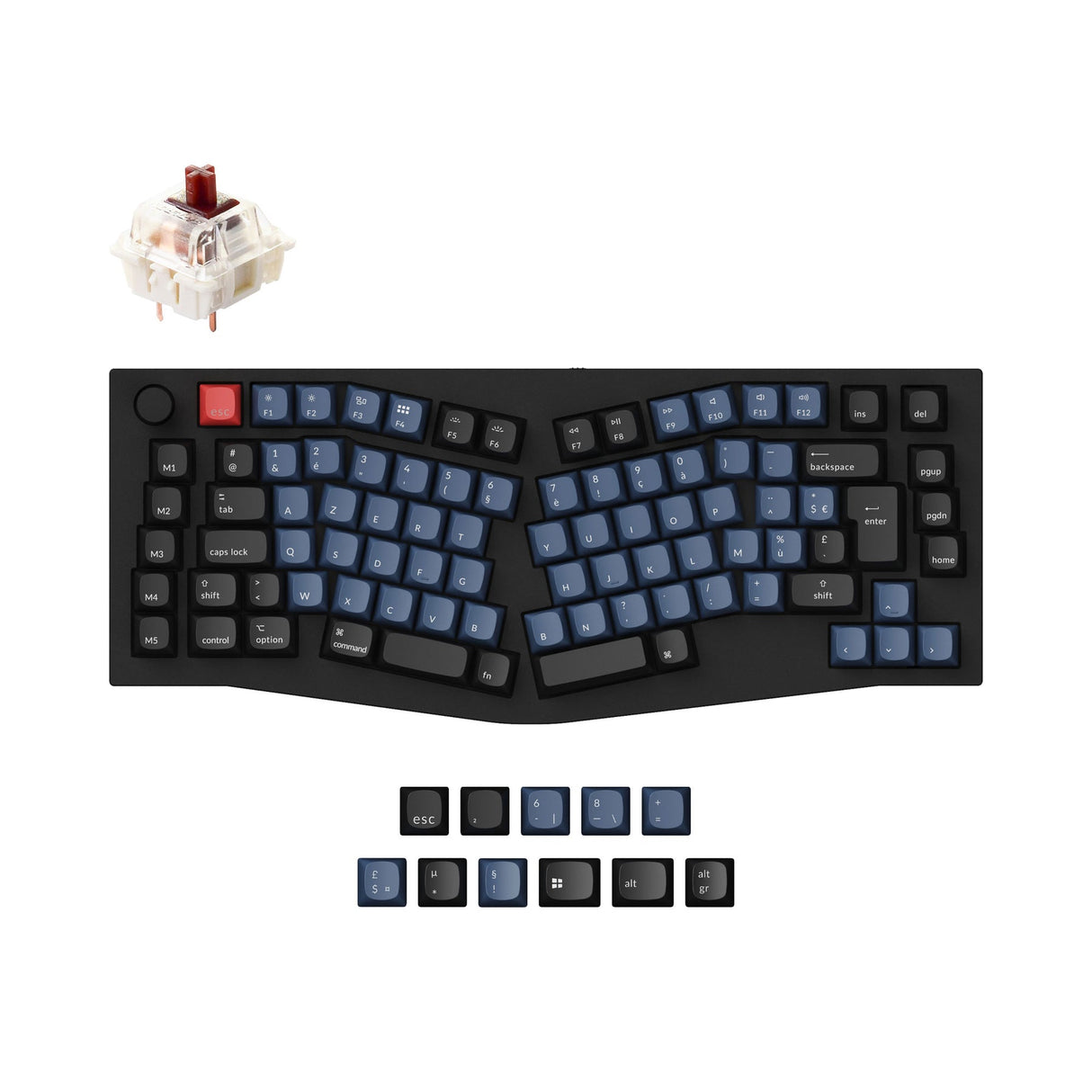 Keychron Q10 (Alice Layout) QMK Custom Mechanical Keyboard ISO Layout Collection