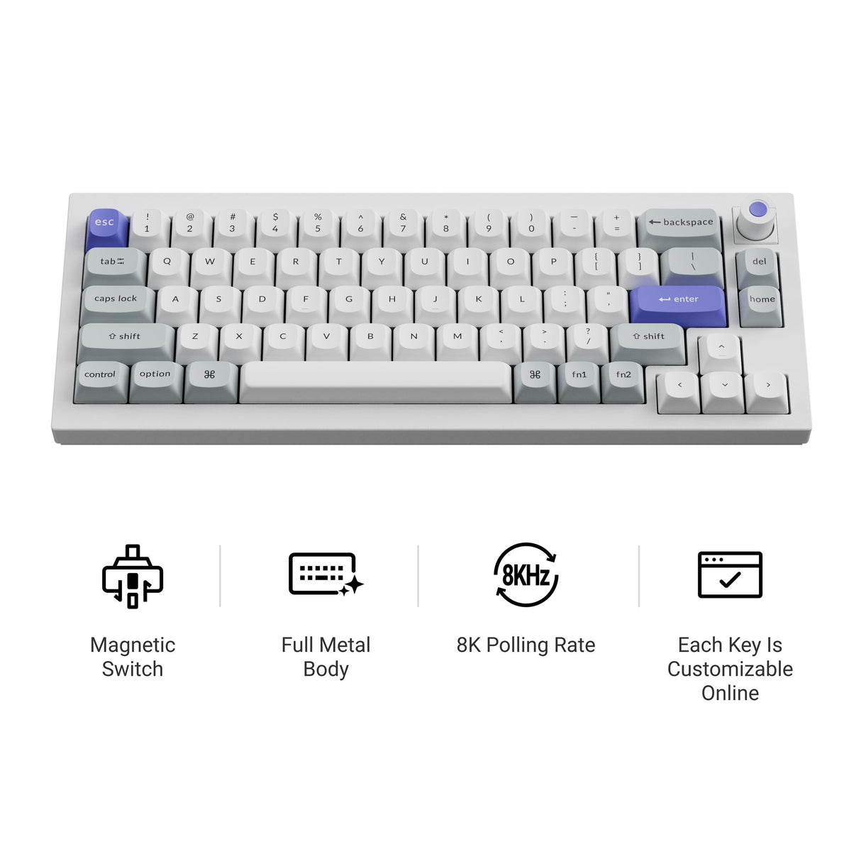 Keychron Q2 HE 8K Wired Magnetic Switch Keyboard (US ANSI Layout)