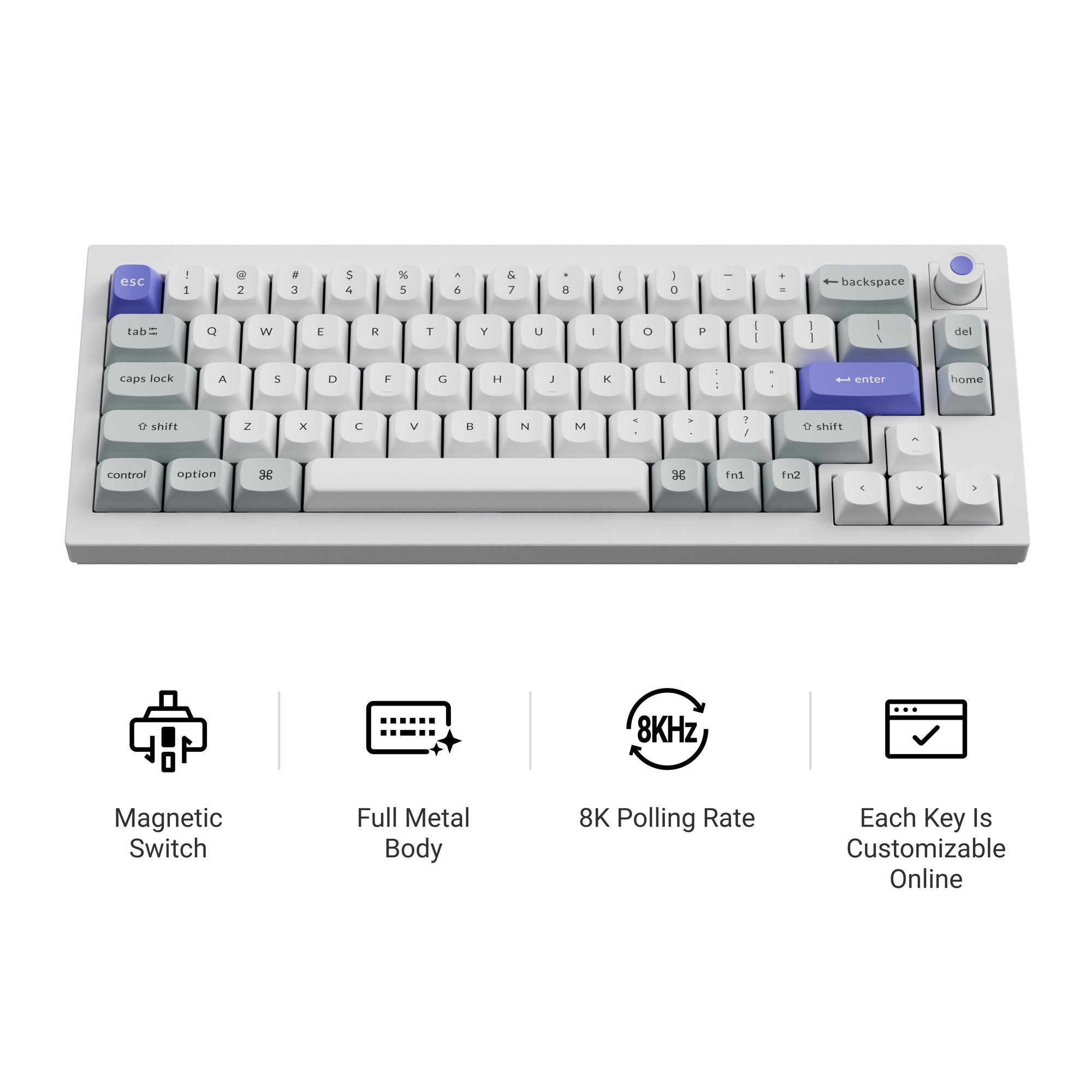 Keychron Q2 HE 8K Wired Magnetic Switch Keyboard (US ANSI Layout)