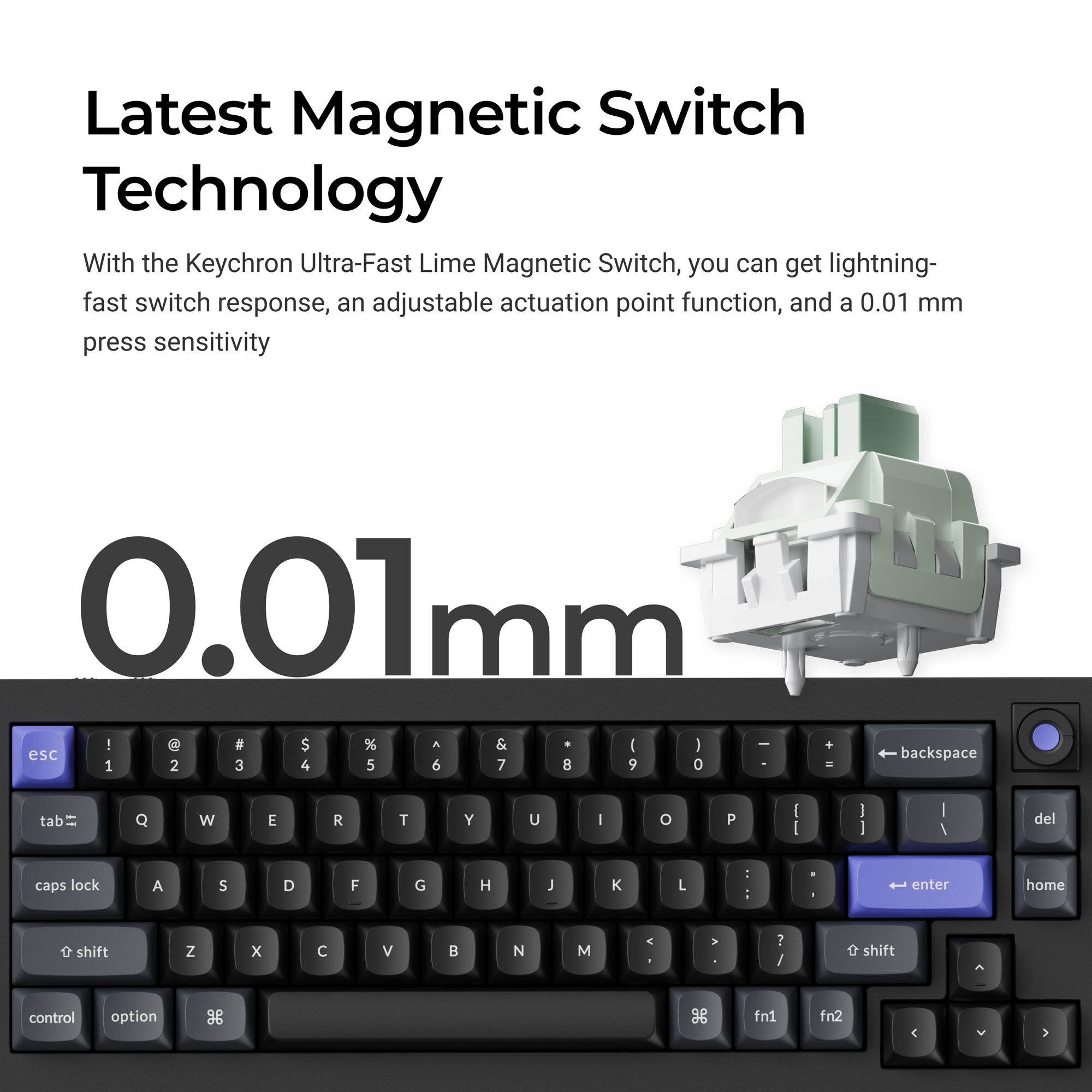 Keychron Q2 HE 8K Wired Magnetic Switch Keyboard (US ANSI Layout)