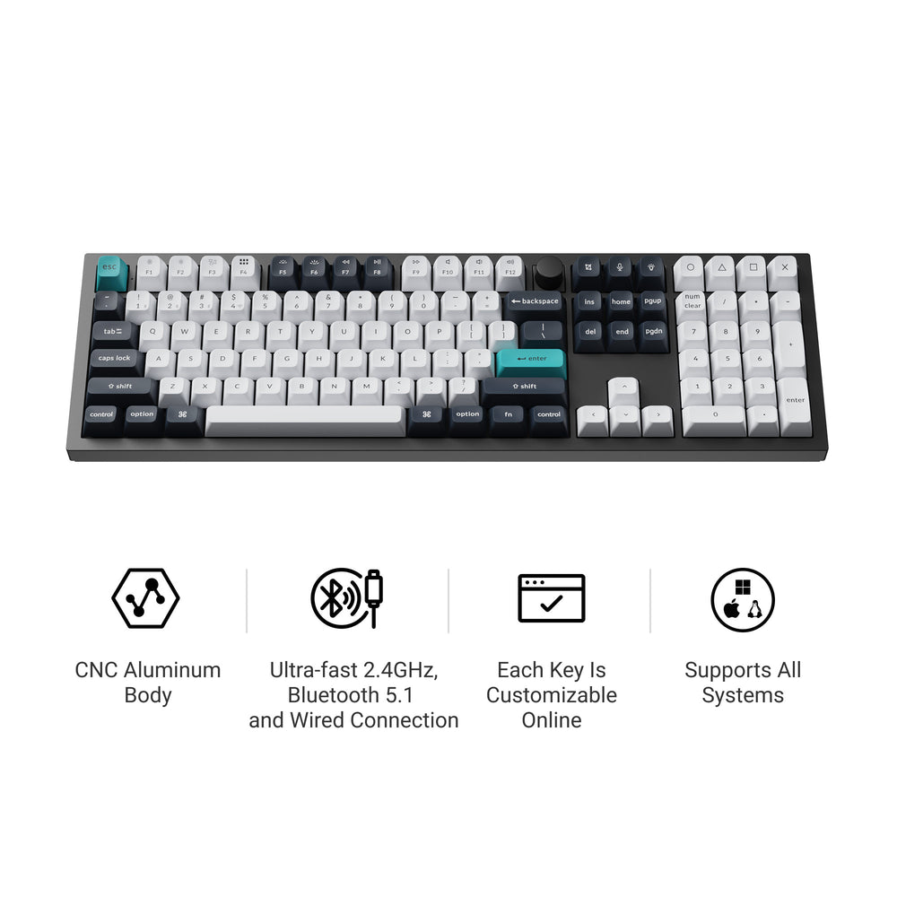 Combo: Keychron Q6 Max QMK Wireless Keyboard + Silicone Palm Rest