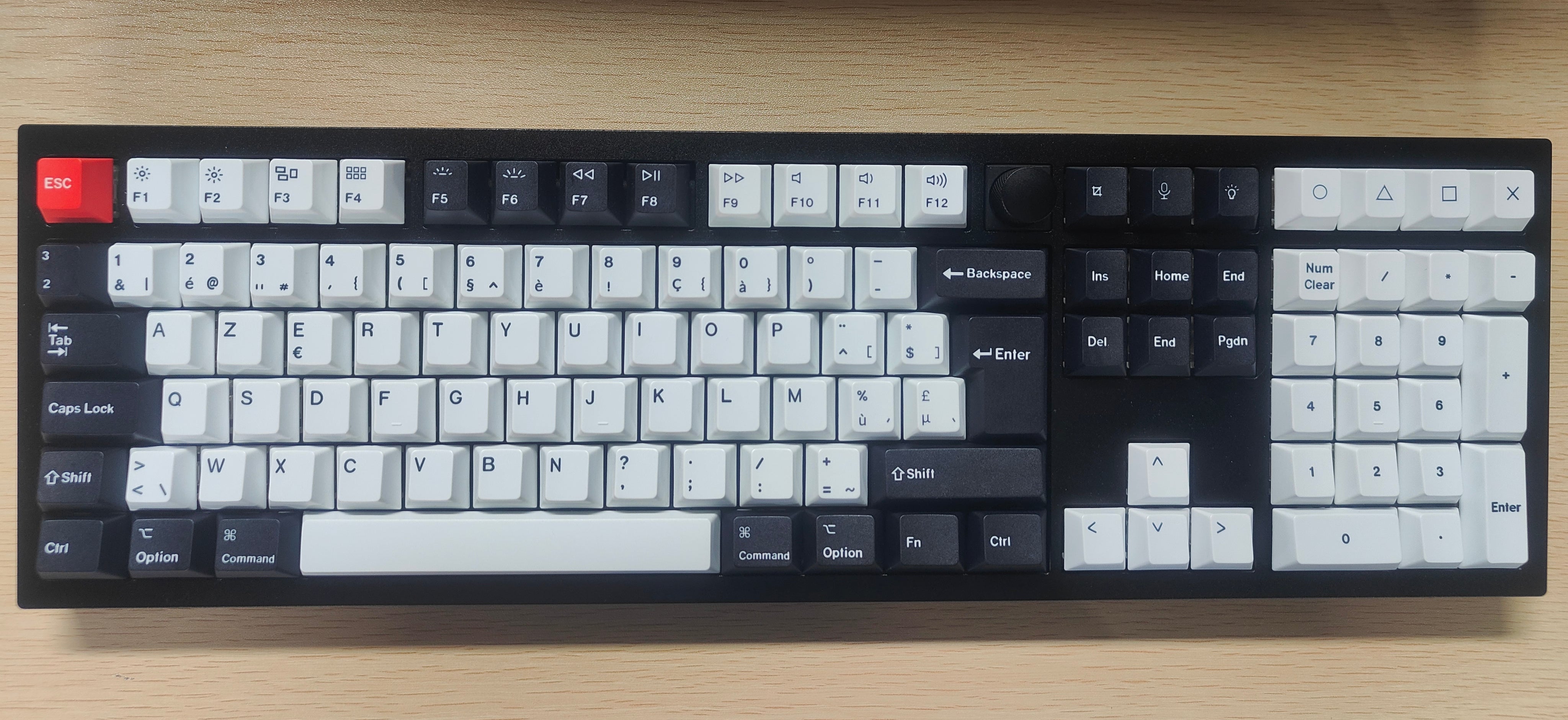 ISO Cherry Profile Dye-Sub PBT Full Keycap Set - Black and White