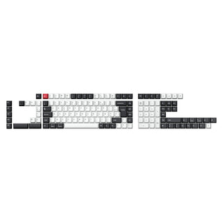 ISO Cherry Profile Dye-Sub PBT Full Set Keycap Set - Black White
