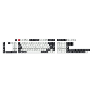ISO Cherry Profile Dye-Sub PBT Full Set Keycap Set - Black White