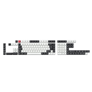 ISO Cherry Profile Dye-Sub PBT Full Set Keycap Set - Black White