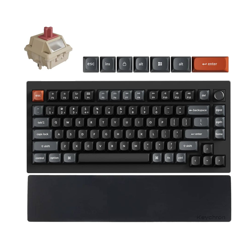 Combo: Keychron V1 Ultra 8K Wireless Custom Keyboard + Silicone Palm Rest