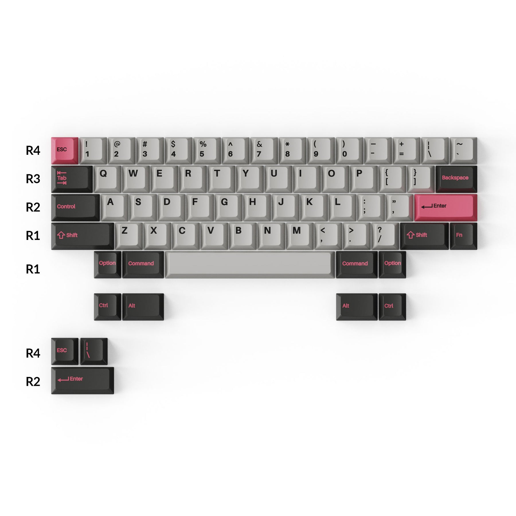 Cherry Profile Double - Shot PBT Full Set Keycaps - Dolch Pink