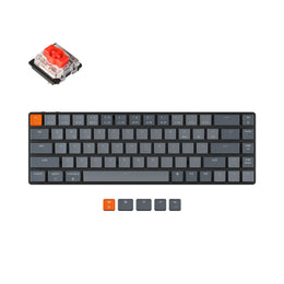 Keychron K7 65-percent ultra-slim compact wireless mechanical keyboard for Mac Windows Hot-swappable low-profile Gateron Mechanical red switches with White backlit