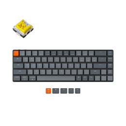 Keychron K7 65-percent ultra-slim compact wireless mechanical keyboard for Mac Windows Hot-swappable low-profile Keychron Optical banana switches with White backlit