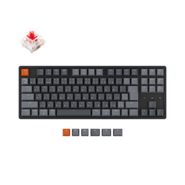 Keychron K8 tenkeyless wireless mechanical keyboard for Mac Windows iOS RGB white backlight aluminum frame with Hot swappable Gateron switch red jis layout