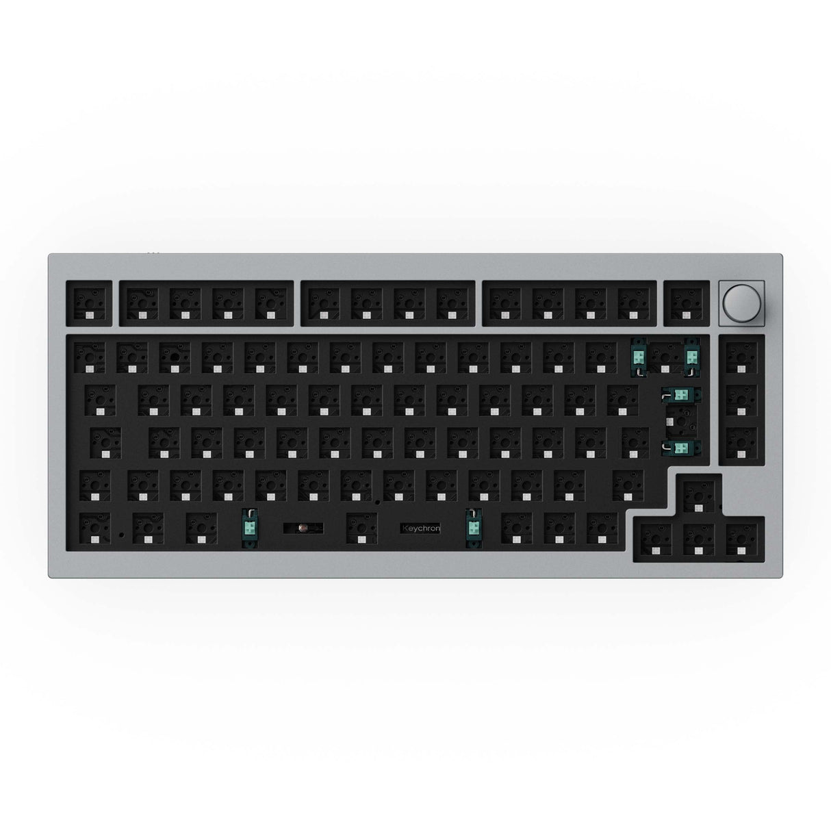 Keychron-Q1-75-percent-QMK-Custom-Mechanical-Keyboard-version-2-barebone-knob-ISO-grey