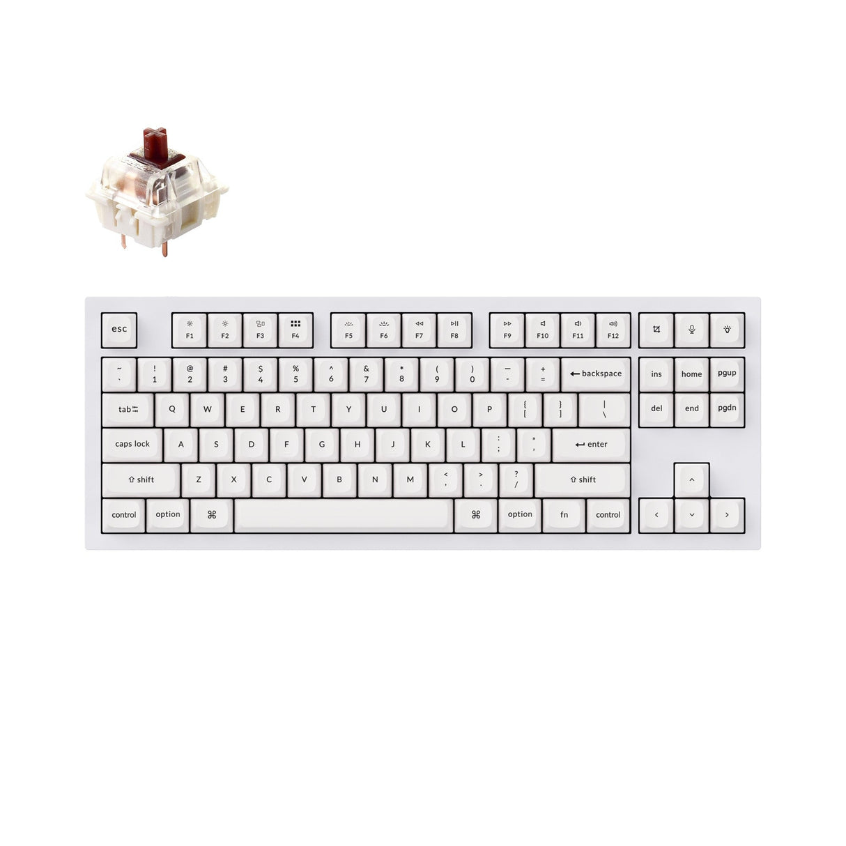 Keychron Q3 QMK VIA Custom Mechanical Keyboard For Mac Windows Hot-Swappable Gateron G Pro Brown OSA PBT Keycap Shell White Version