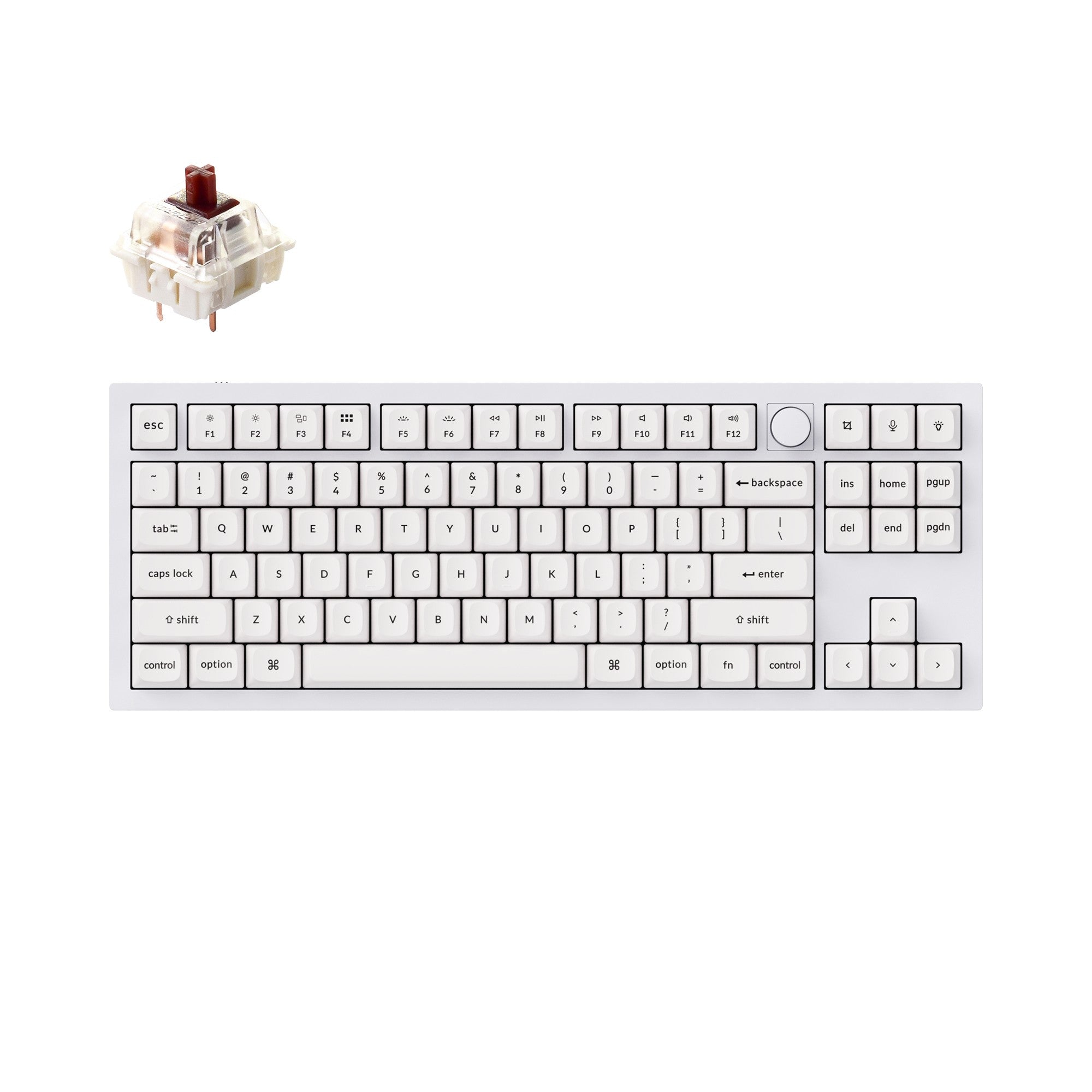 Keychron Q3 QMK VIA Custom Mechanical Keyboard Knob Version For Mac Windows Hot-Swappable Gateron G Pro Brown OSA PBT Keycap Shell White Version