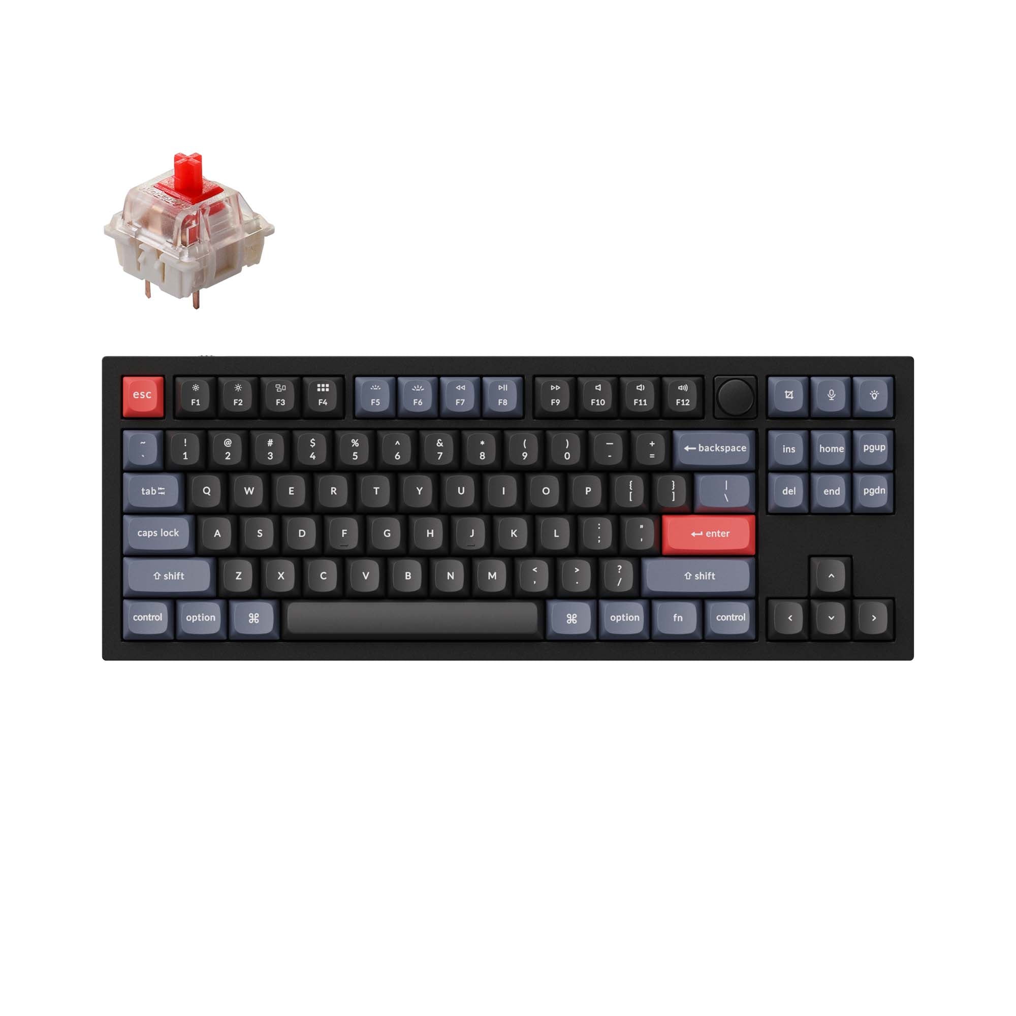 Keychron-Q3-tkl-qmk-custom-mechanical-keyboard-knob-version-black-red-B