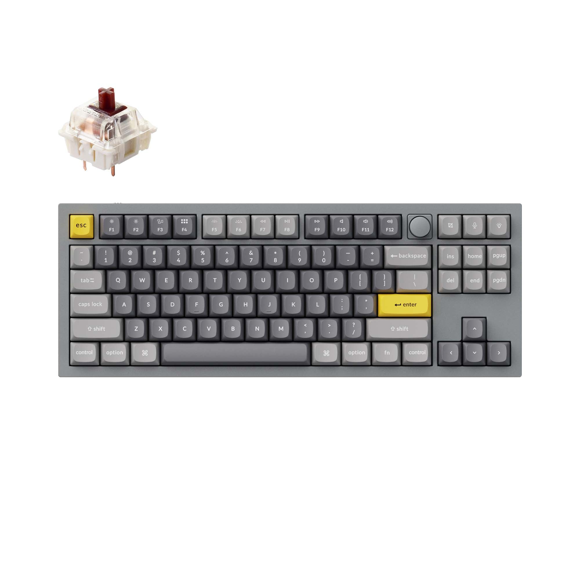 Keychron-Q3-tkl-qmk-custom-mechanical-keyboard-knob-version-grey-brown-B