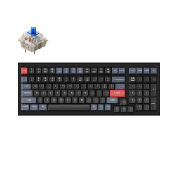 Keychron Q5 QMK/VIA custom mechanical keyboard 96 percent full aluminum for Mac Windows Linux fully assembled black frame with Gateron G Pro switch blue