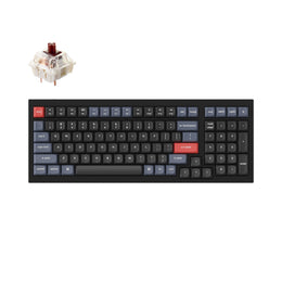 Keychron Q5 QMK/VIA custom mechanical keyboard 96 percent full aluminum for Mac Windows Linux fully assembled black frame with Gateron G Pro switch brown