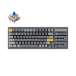 Keychron Q5 QMK/VIA custom mechanical keyboard 96 percent full aluminum for Mac Windows Linux fully assembled grey frame with Gateron G Pro switch blue