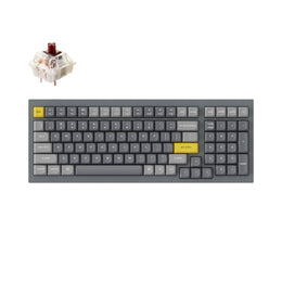 Keychron Q5 QMK/VIA custom mechanical keyboard 96 percent full aluminum for Mac Windows Linux fully assembled grey frame with Gateron G Pro switch brown