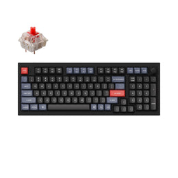 Keychron Q5 QMK/VIA custom mechanical keyboard knob version 96 percent full aluminum for Mac Windows Linux fully assembled black frame with Gateron G Pro switch red