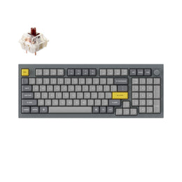 Keychron Q5 QMK/VIA custom mechanical keyboard knob version 96 percent full aluminum for Mac Windows Linux fully assembled grey frame with Gateron G Pro switch brown